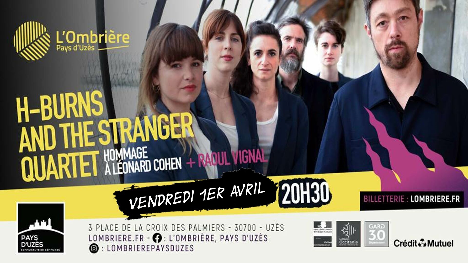 H-Burns & The Stranger Quartet + Raoul Vignal à L'Ombrière (Uzès)